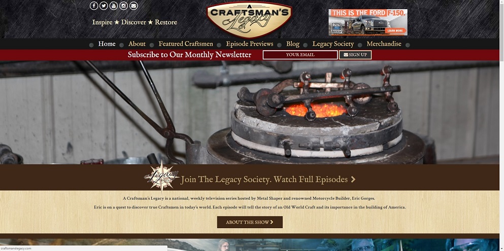 Скриншот страницы сайта телевизионного шоу