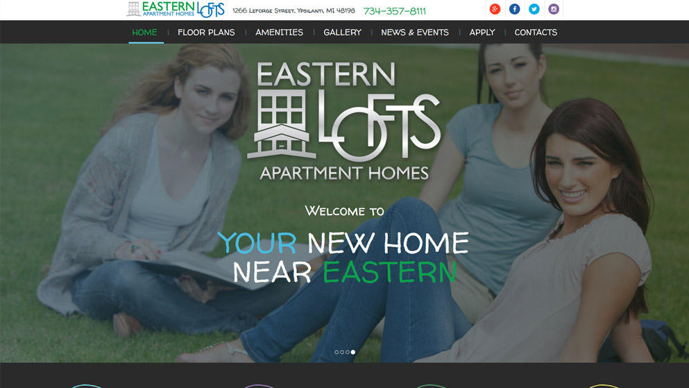 Скриншот сайта жилого комплекса