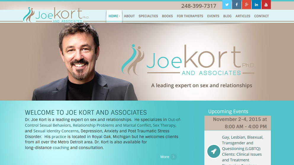 Скриншот страницы сайта психотерапевта