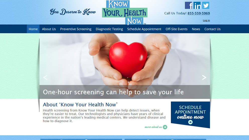 Скриншот страницы сайта скринингового центра