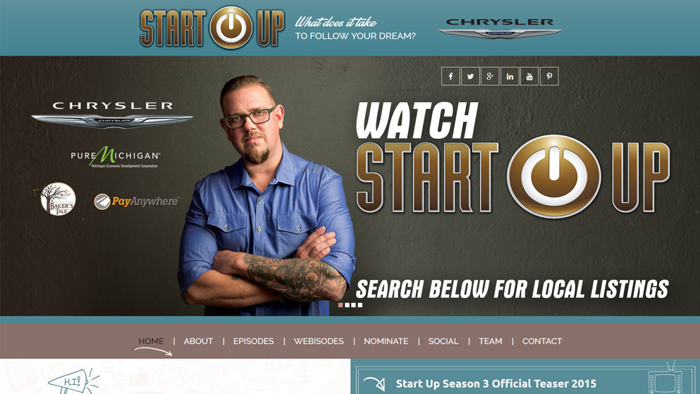 Скриншот страницы сайта телевизионного шоу