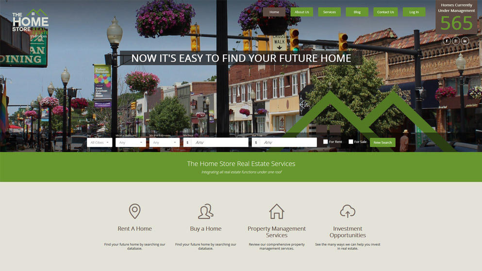 Скриншот сайта агентства недвижимости